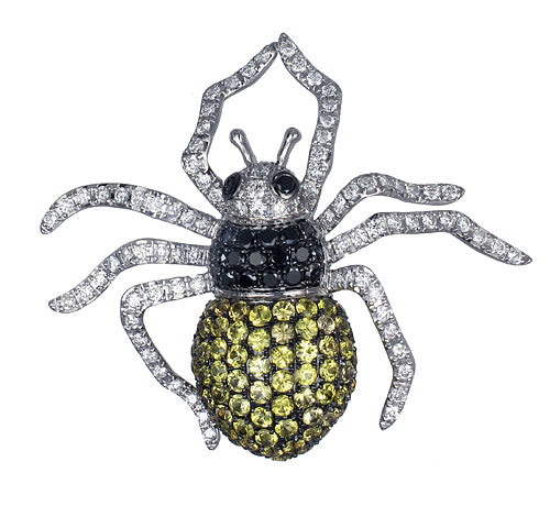 Spider Pendant in 18K White Gold
