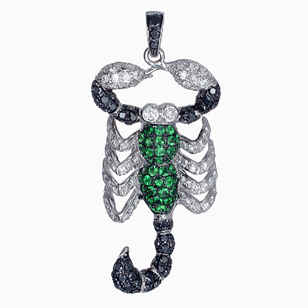 Scorpion Pendant in 18K White Gold