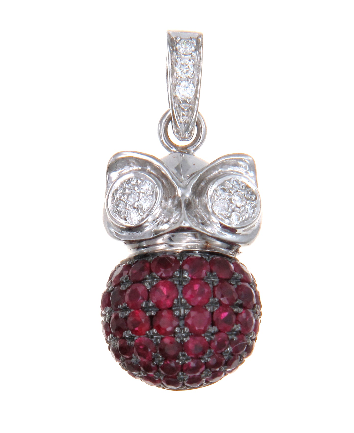 Mini Owl Pendant in 18K Gold - Multiple Gemstone Options