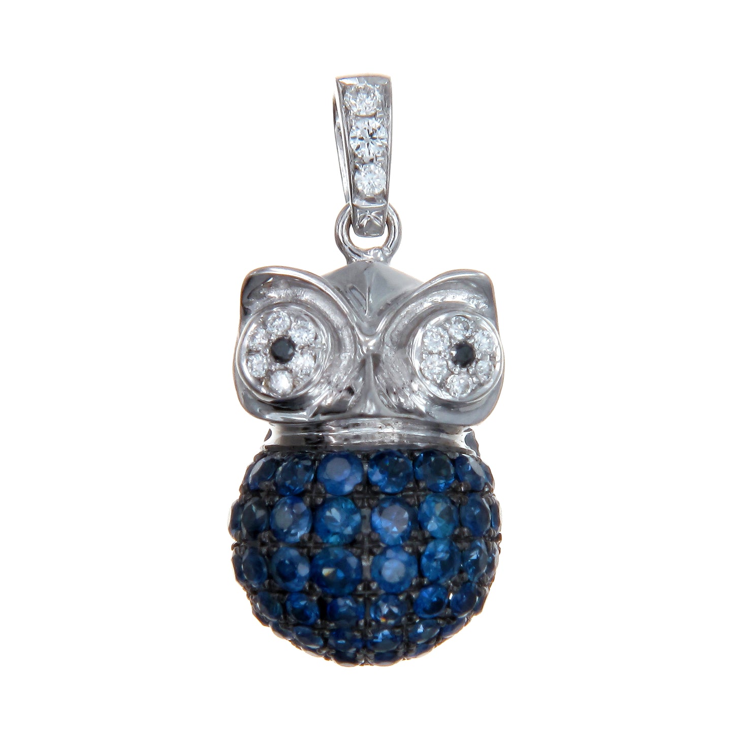Mini Owl Pendant in 18K Gold - Multiple Gemstone Options