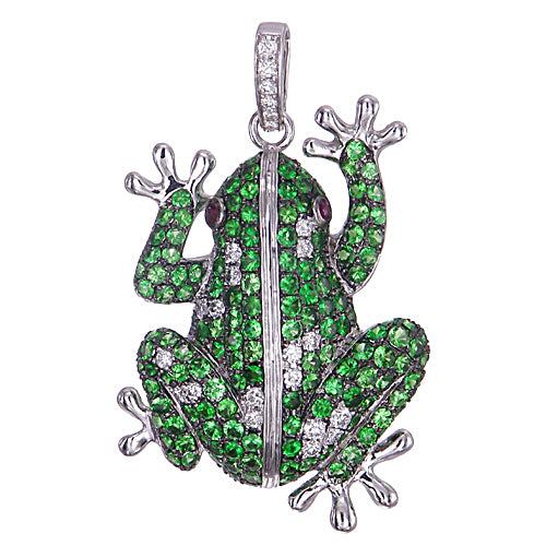 Frog Pendant in 18K White Gold