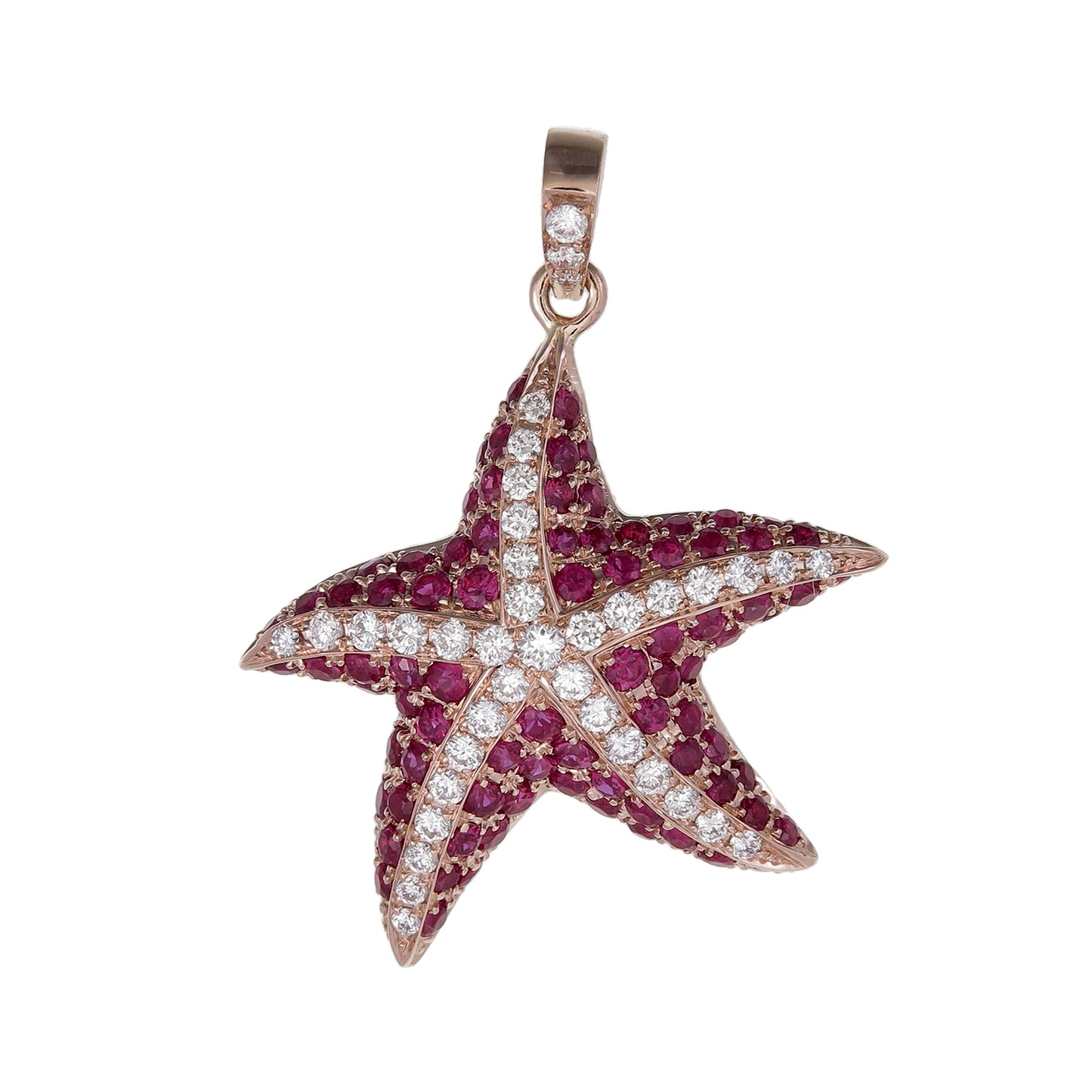 Mini Starfish Pendant in 18K Gold - Multiple Gemstone Variations