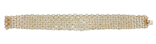 18K Yellow Gold Dazzling Multi-Row Diamond Bracelet