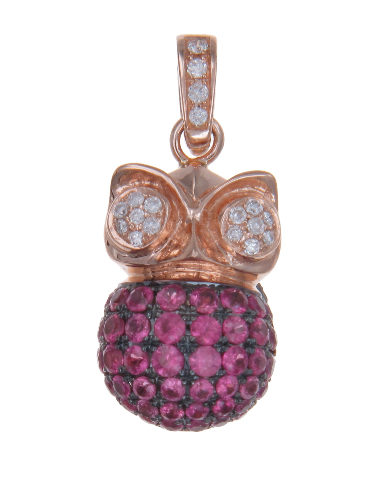 Mini Owl Pendant in 18K Gold - Multiple Gemstone Options