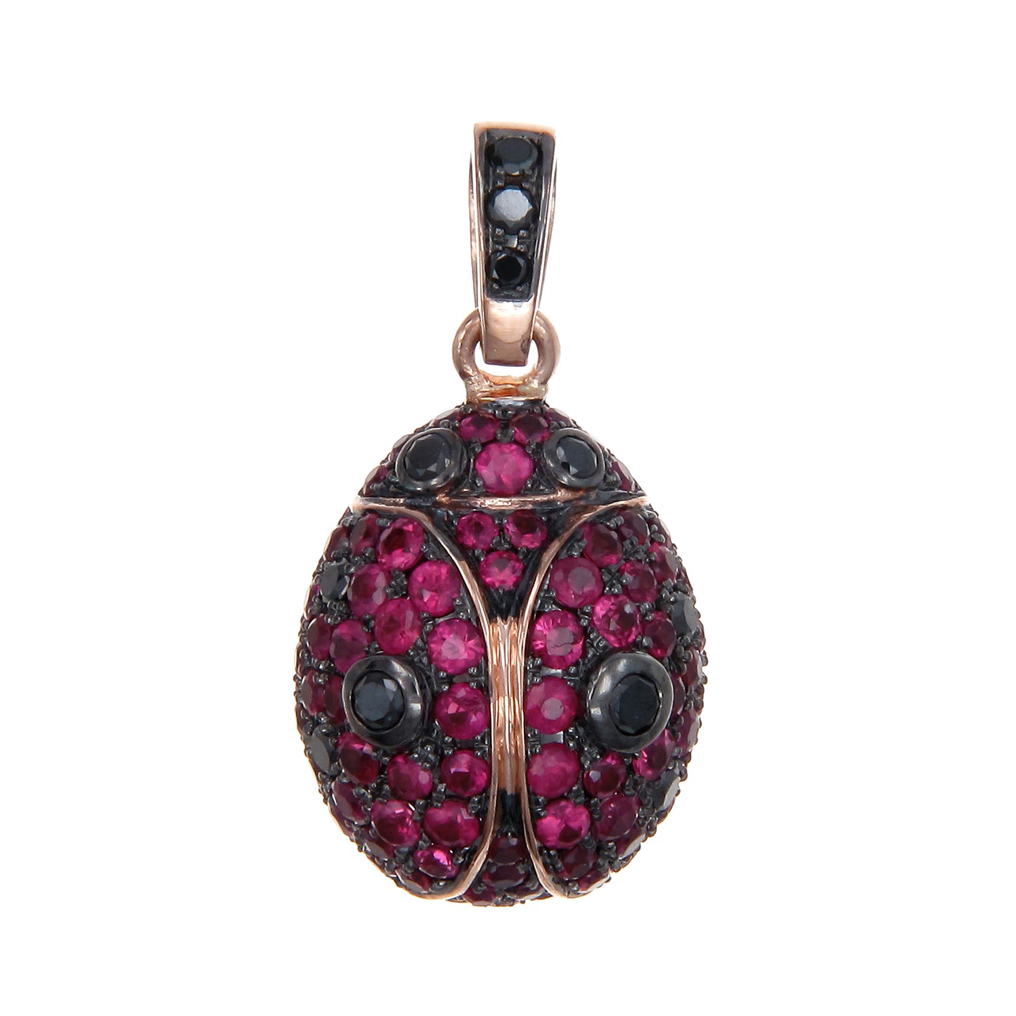 Ladybug Pendant in 18K Gold - Ruby and Diamond Variations