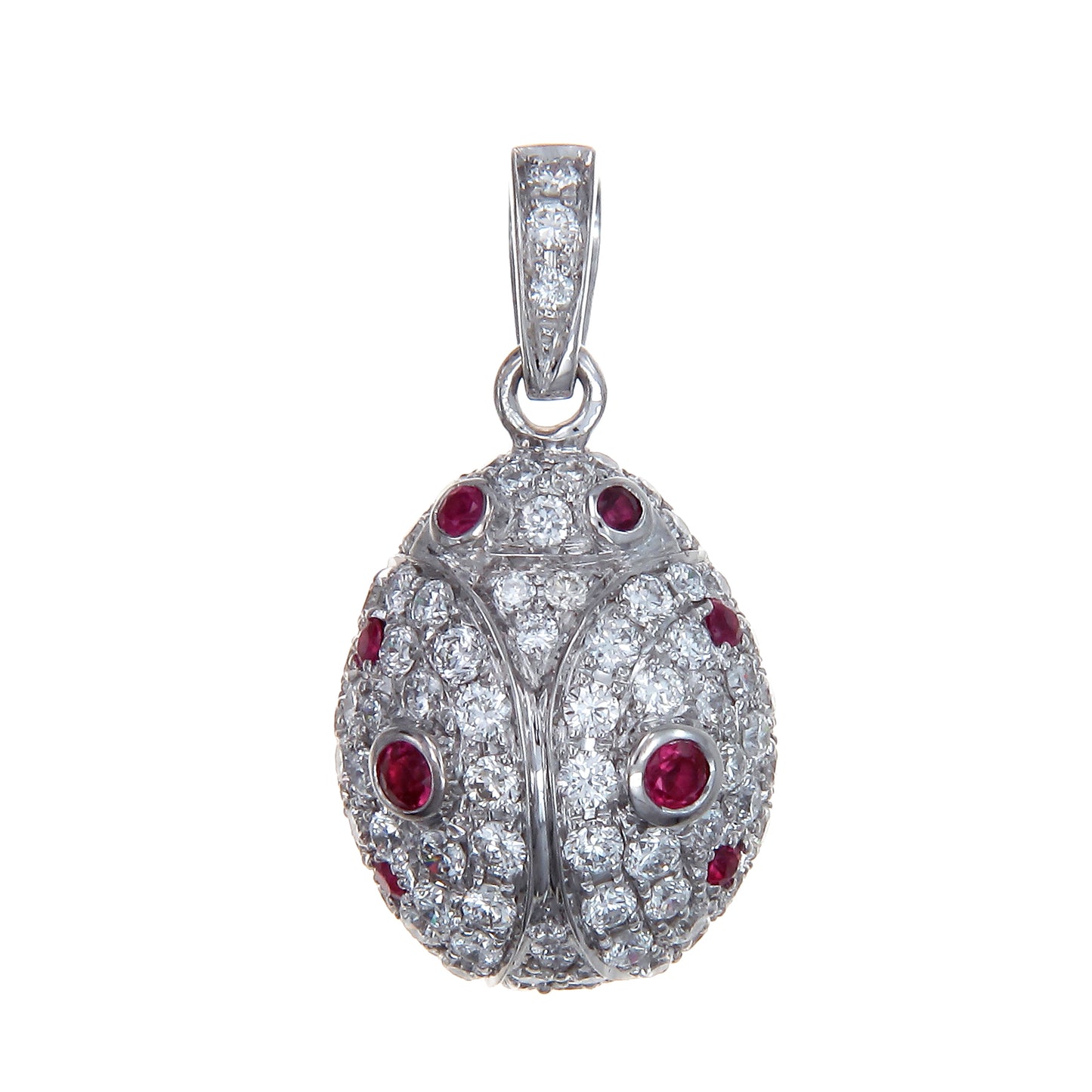 Ladybug Pendant in 18K Gold - Ruby and Diamond Variations